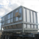 <p><strong>Screened Froth Pumpboxes</strong></br>
Location: Alberta</br>
Width: 14-17 feet</br>
Length: 16-35 feet</br>
Height: 28 feet</br>
Diameter: 12 feet</br>
Weight: 100,000 - 200,000 lbs</br>
Volume: 58-146 cubic meters</br>
Supplied 2 pumpboxes including stuctural steel supports. Boxes were hydrotested on site before shipping.</p>