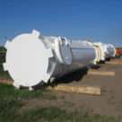 <p><strong>Warm Water Tank</strong></br>
Location: Alberta</br>
Height: 24 feet</br>
Diameter: 6 feet</br>
Weight: 13,000 lbs</p>