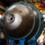 Alloy crystallizer vessel fabricated in 2011 for a customer in the potash industry in Saskatchewan weighing over 94 tons.